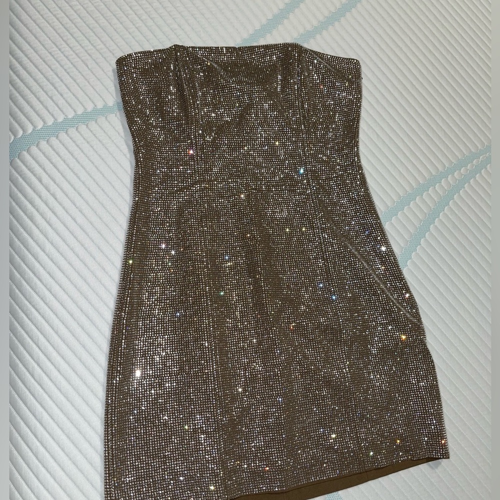 Zara rhinestone strapless dress
